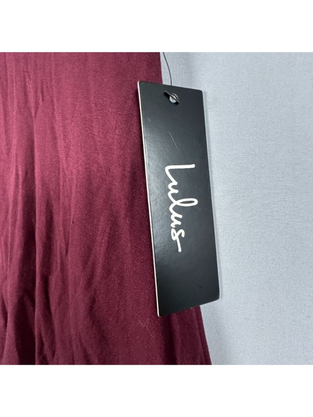 Lulus Swing Dress XS Burgundy Mock Neck Short Sleeve Made In USA - Picture 8 of 13
